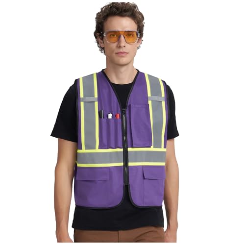 Image of A-KSAFETY High Visibility Safety Vest for Men Women with Pockets and Zipper
