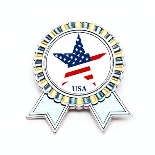 Broche drapeau américain avec étoile des États-Unis en métal aux finitions soignées