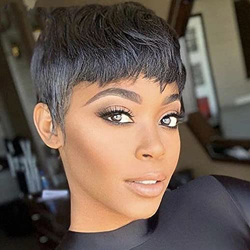 BeiSD Short Pixie Cut Hair Natural Synthetic Wigs For