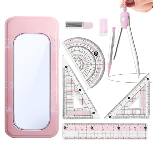 幾何学セット | 分度器 コンパス 製図 セット 文房具 - 製図用具文房具収納箱付き,工学製図 教室大学用