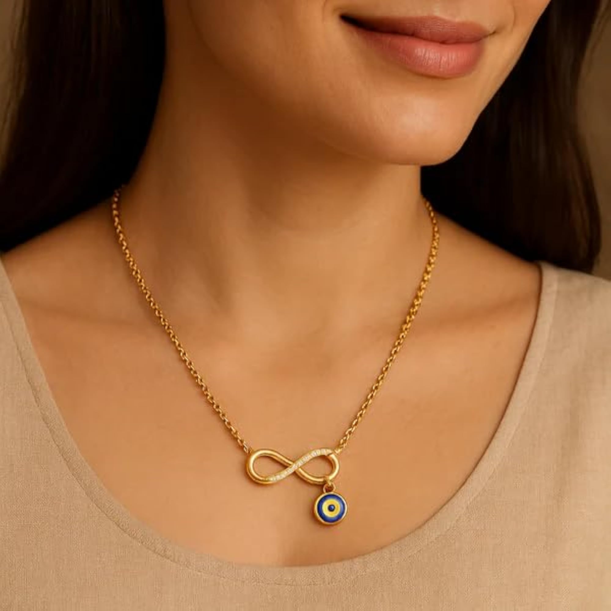 Women's Evil Eye Infinity Mangalsutra Necklace