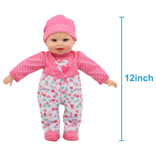 Muñecas gemelas parlantes 12" con sonidos y accesorios miniatura 3