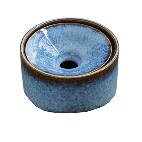 RUNZE765Z cendrier Exterieur Cendrier Rond en céramique Bleue for la Maison, Le Salon, Bureau ou Une Table Basse cendrier Anti Odeur