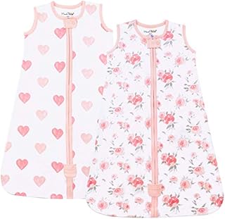 Mama Cheetah Baby Sleeping Bag 1.0 TOG, Organic Cotton Baby Wearable Blanket, Sleeping Sack with 2-Way Zipper, All Seasons Baby Sleep Bag, Animals, Small (0-6 Months), 1-Pack