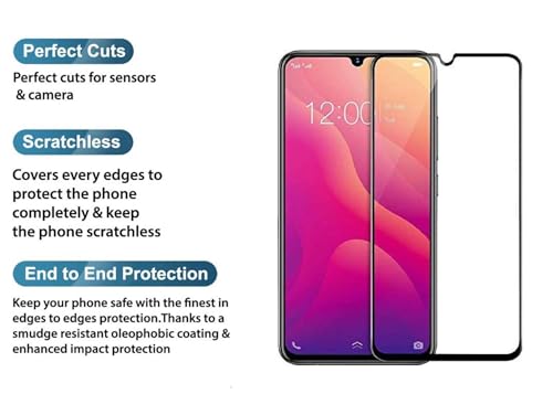Image of HD Tempered Glass Screen Protector Compatible For Vivo V11 Pro, Vivo V11 With Edge To Edge Coverage And Easy Installation Kit