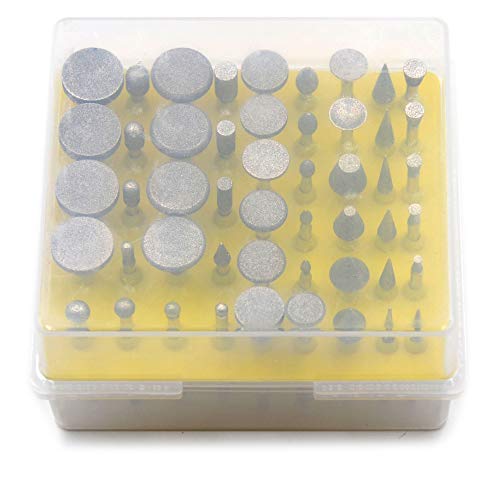 50pcs Diamond Coated Grinding Head Grinding Burrs Set for Dremel Rotary Tool