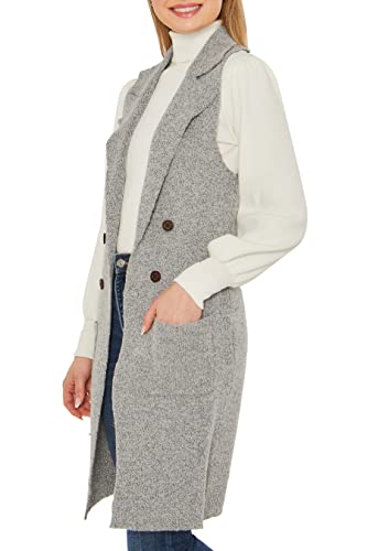Image of Love Tree Women's Sleeveless Long Sweater Vest Open Front Knit Cardigan Waistcoat