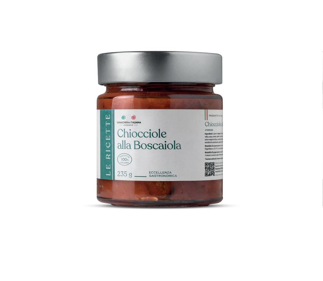 Polpa di Chiocciole alla Boscaiola 235g + Chiocciole al Naturale 255g + Chiocciole al Pesto 235g – Lumache Helix lessate e pronte da cucinare – Piatto Pronto, Shelf Life 48 Mesi