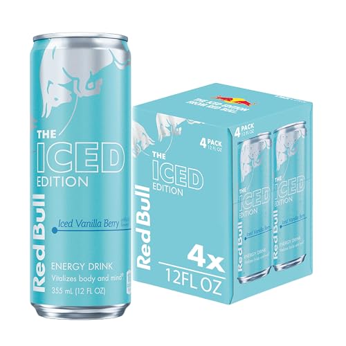 Image of Red Bull Iced Vanilla Berry Energy Drink, with 114mg Caffeine plus Taurine & B Vitamins, 12 Fl Oz, Pack of 4 Cans