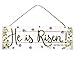 Produktbild Holzschild, MDF, Aufschrift He is Risen Christ, Jesus Christus, Ostern, Frühling, Bauernhof, Handwerkskranz, Aufsatz Kranz, Aufsatz, Kranz, Aufwertung von Hand bemalt