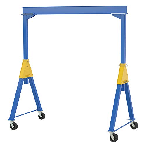 Vestil FHSN-6-10 Steel Knockdown Fixed Gantry Crane with Phenolic Casters 10 Ft. 6000 Lb. Capacity Blue