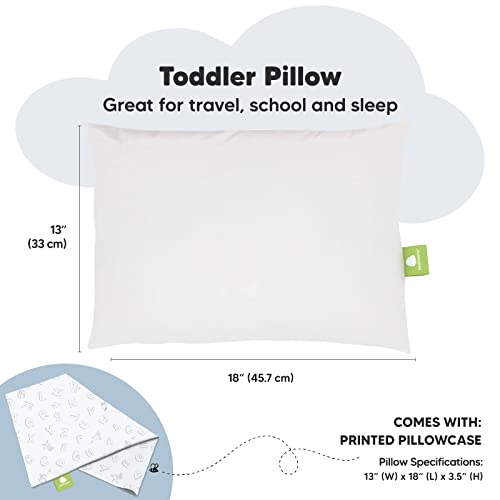 Toddler Pillow With Pillowcase - 13X18 My Little Dreamy Pillow - Organic Cotton Toddler Pillows For Sleeping, Kids Pillow, Travel Pillows For Sleeping, Mini Pillow, Toddler Bed Pillows (Abc Land) #TOP2