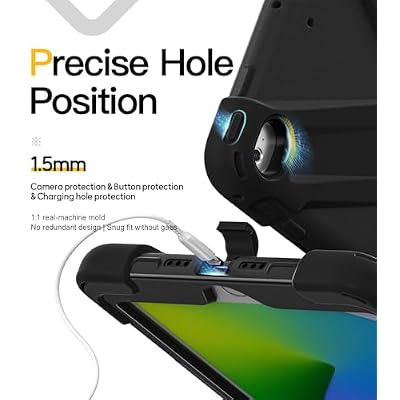 BRAECN for iPad mini 5 Case,iPad mini 4 Case with 360 Rotating Hand Strap/Stand &Shoulder Strap,Protection Rugged Heavy Duty Coverfor iPad mini 5th/4th Gen 7.9 inch (Black)