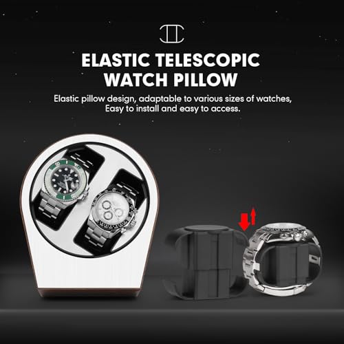Watch Winder for Automatic Watches,Automatic Double Watch Winder for Rolex Box,Quiet Motor, Stainless Steel Brushed Surface, Gift Box Packaging