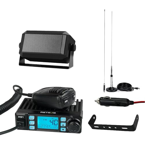 Image of Retevis MB1 AM /FM CB Radio Kit, Portable CB Mobile Radio Kit with 5W Mini External Speaker and Magnetic Antenna, Noise Reduction, Emergency Channel 9 /19, VOX, CB Radios Long Ranges for Trucker