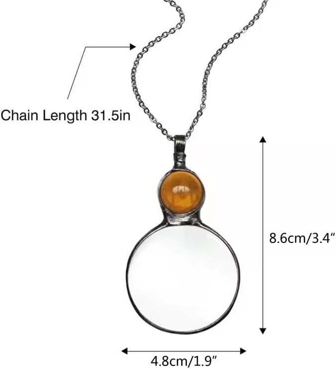 Necklace Magnifier Chain Pendant Glass Magnifying Sweater Loupe