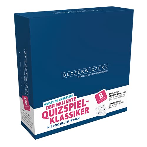 Bezzerwizzer Studio, BEZZERWIZZER Quiz- und Partyspiel, 2+ Spieler, Ab 15+ Jahren, 45 Minuten, 3.000 Fragen in 20 Kategorien, Taktik & Wissen testen, Perfekt für Familie & Freunde, Deutsch