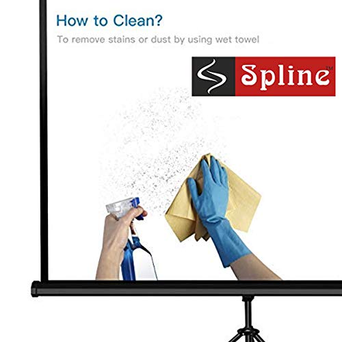 Image of Spline Tripod Stand Projector Screen (8 Ft. (W) x 6 Ft. (H) - 120 inch Inch) Diagonal View in 4:3 Ratio Aspect, Ultra HD, 4K Technology, Active 3D
