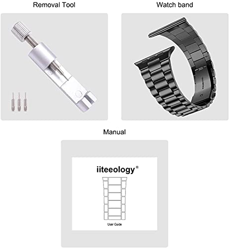 Iiteeology Compatible With Apple Watch Band 38Mm 40Mm 41Mm, Stainless Steel Iwatch Band Replacement Strap For Iwatch Se & Series 8 7 6 5 4 3 2 1 - Black #TOP4