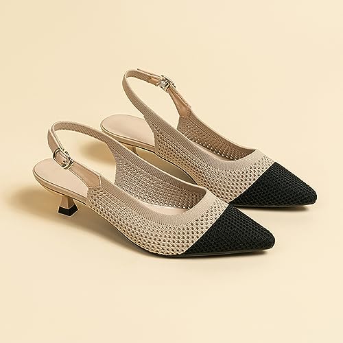 Image of youngshow Women's Slingback Kitten Heels for Work