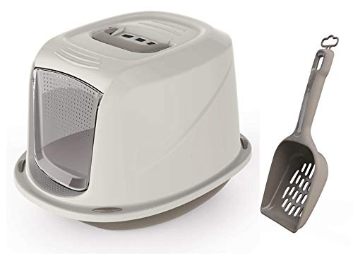 Georplast Katzentoiletten-Set mit Schaufel und Deckel für Toilette, Kohlefilter, Katzenklo