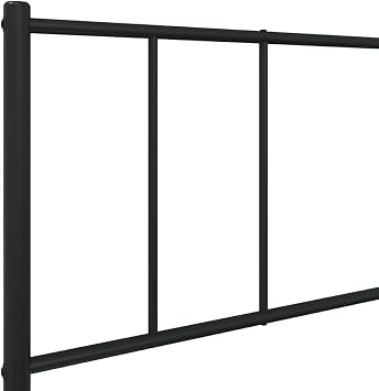 vidaXL Metal Bed Frame without Mattress with Footboard Black 90x190cm