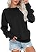 VIGVAN Damen Sweatshirt Pullover Elegant Basic Langarmshirt Rundhals Baumwolle Pulli Herbst Winter Casual Oberteile Langarm Tops (Schwarz-2, L)
