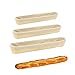 Cesta para pan de ratán con forro de lino, Cesto de pan fermentado en ratán Cesta de baguette natural, A prueba de masa agria, para Pan de Galletas,Pasteles. (S: 34×10×5.5cm)