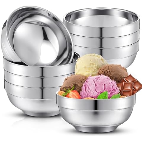 Teenyyou 8 Pack Insulated Stainless Steel Bowls Cover