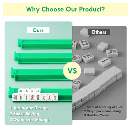 Soportes para Fichas de Mahjong de Acrílico Verde Juego de 4 miniatura 4