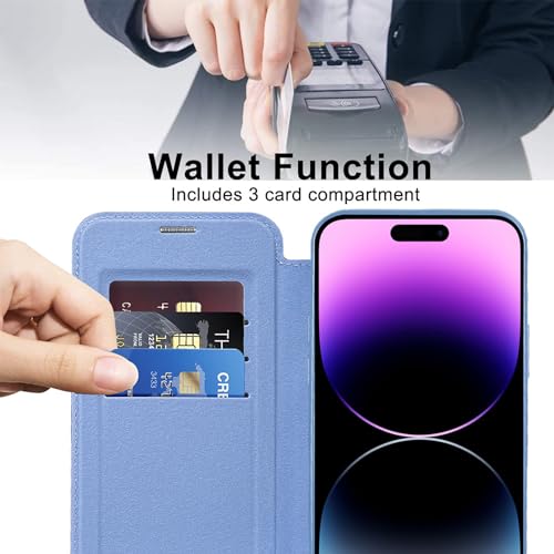 Étui iPhone 14 Plus anti-rayures blindé RFID bleu Bakicey