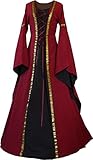 Vorder- und Rückenschnürung Dornbluth Damen Mittelalter Kleid Anna (52/54, Bordeaux-Schwarz)