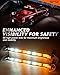 LUMENIX Strobe Traffic Advisor Lights Bar for Work Trucks, 96 LED Emergency Construction Vehicles Front/Rear Window Windshield Security Warning Directional Flashing Ultrathin Lightbar - White Amber