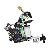 ATOMUS 10 Wrap Coil Tattoo Machine - Skull Design Liner with Electroplated Iron Frame for Precision Line Work