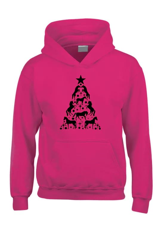 Sweat à capuche cheval de Noël D4 parfait pour vos soirées d'hiver en famille au coin du feu