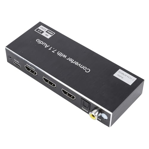HDMI 8K Splitter, 1 in 2 Out Seamless Switcher, 40Gbps 3D HDMI Output Multiviewer for HDTV STB DVD Projector (US Plug)