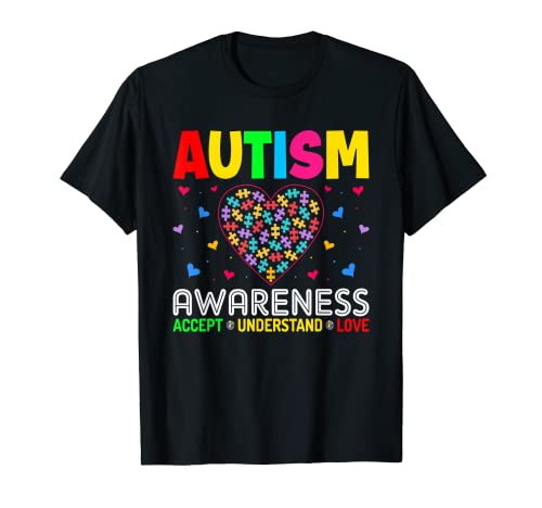 Autism Awareness - Accept Understand Love ASD Motivational Camiseta