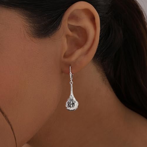 Image of TRUESILVER ACPL 925 Sterling Silver Drop Earrings for Women & Girls | BIS Hallmarked Elegant Dangle Earrings | Stylish Leverback Everyday & Gift Jewelry