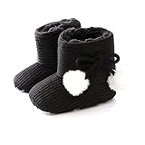 Fit für 0-18 Monate Baby Baywell Baby Jungen Mädchen Schuhe Winter Krabbelschuhe Kleinkind Newborn Schöne Warme Stiefel Unisex Babyschuhe (S/0-6M, Bow-Schwarz)