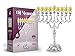 Ner Mitzvah Extra Large Silver Plated Oil Menorah - Fits Standard Chanukah Oil Cups and Large Candles - Olive Branches - 22.5