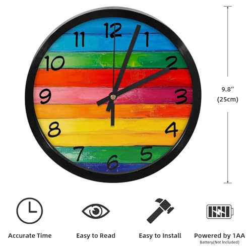 Horloge murale à rayures horizontales haut de gamme pour salon - 4