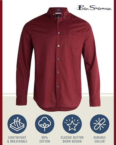 Ben Sherman Men's Button Down Shirt - Regular Fit Long Sleeve Button Down Shirt - Casual Dress Shirt for Men (S-XL)2