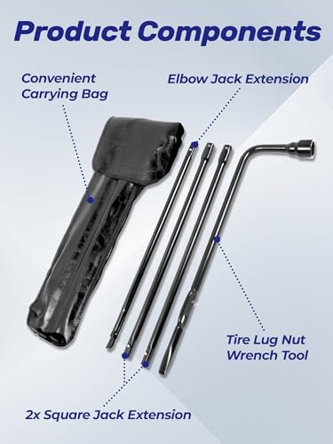 Xongjojo Spare Tire Tool Kit with Spare Tire Jack Handle and Wheel Lug Wrench Compatible with 1999-2019 Silverado Tahoe Avalanche Suburban Sierra Yukon 2002-2018 Escalade Spare Tire Removal Tool Kit