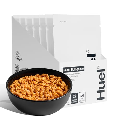 Image of Huel Hot and Savory Meal Packs | Bolognese | Up to 25g Protein Plant Based Instant Meal | 27 Vitamins and Minerals | 100% Nutritionally Complete | 7 Pack