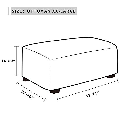 Cubierta otomana XXL camello: funda para taburete rectangular plegable y protector de muebles 7