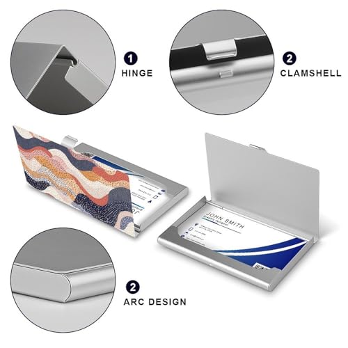 Slim Metal Business Card Holder - Wavy Pattern Aluminum Alloy Card Case with Buckle Closure, Holds 20 Cards & Cash, Professional Credit Card Size ID Holder for Men Women Gift4