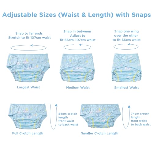Miniatura 4 de Littleforbig Pañal De Tela Impermeable Lavable Ajustable Reutilizable Para Adultos, Talla Única - Pequeños Sueños