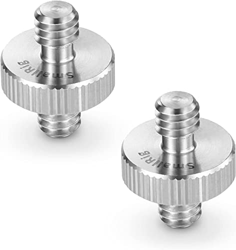 SmallRig 1/4' to 1/4' Male Threaded Screw Adapter Double Head Stud for Camera Cage Monitor LED Microphone, Pack of 2-828