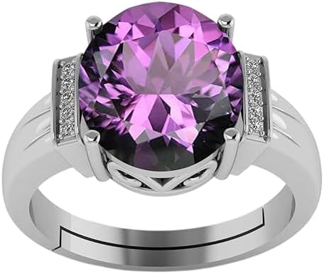 6.25 Carat Natural Lab Certified Amethyst Oval Cut 925 Sterling Silver Engagement Ring For Men/Women