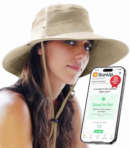 GearTOP Safari Hat for Men Sun Hats for Women UV Protection UPF 50+ Fishing, Gardening, Hiking Hat (22-23 1/2